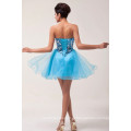 Grace Karin Strapless Organza Sequins Vestidos Cocktail Curto Sky Blue Cocktail Dress CL6054-2